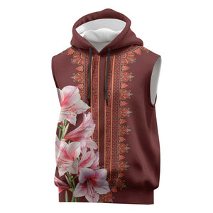 Africa Dashiki Sleeveless Hoodie With Belladonna Lily - African Pride