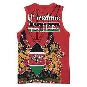 Kenya Basketball Jersey Coat Of Arms With Kente Patterns - African Pride