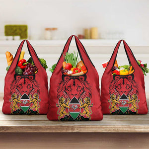 Kenya Grocery Bag Coat Of Arms With Kente Patterns