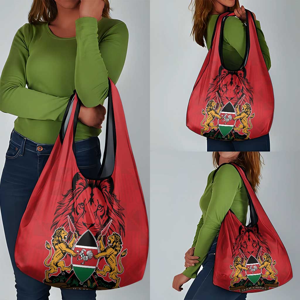 Kenya Grocery Bag Coat Of Arms With Kente Patterns