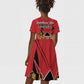 Kenya Kid Short Sleeve Dress Coat Of Arms With Kente Patterns