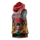 Kenya Sleeveless Hoodie Coat Of Arms With Kente Patterns - African Pride