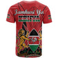 Kenya T shirt Coat Of Arms With Kente Patterns