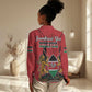 Kenya Women Casual Shirt Coat Of Arms With Kente Patterns LT18