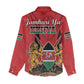 Kenya Women Casual Shirt Coat Of Arms With Kente Patterns LT18