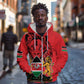 Kenya Zip Hoodie Coat Of Arms With Kente Patterns