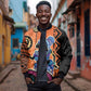 African Woman In Ethnic Dress Bomber Jacket Ethnic Geometric Patterns