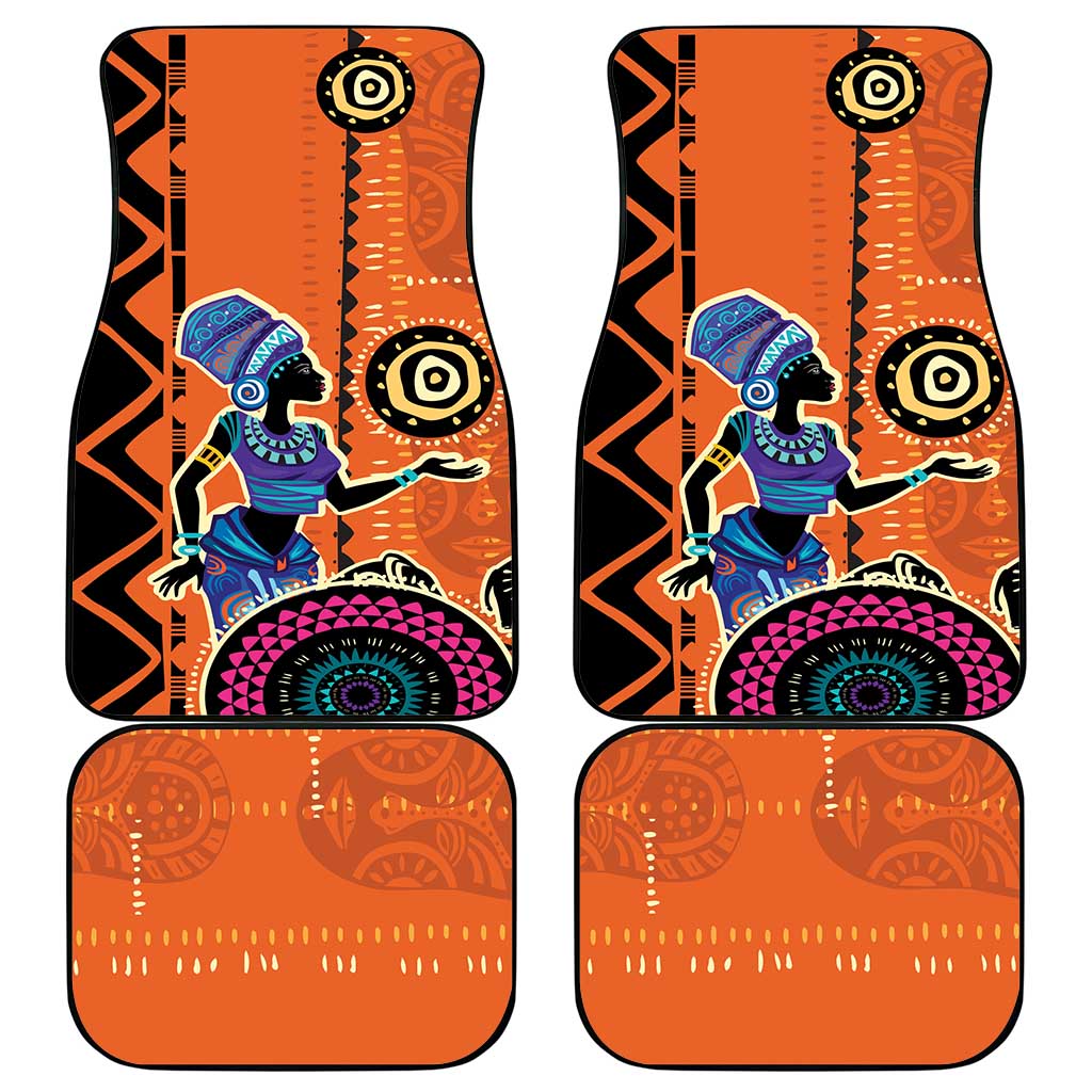 African Woman In Ethnic Dress Car Mats Ethnic Geometric Patterns