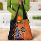 African Woman In Ethnic Dress Grocery Bag Ethnic Geometric Patterns