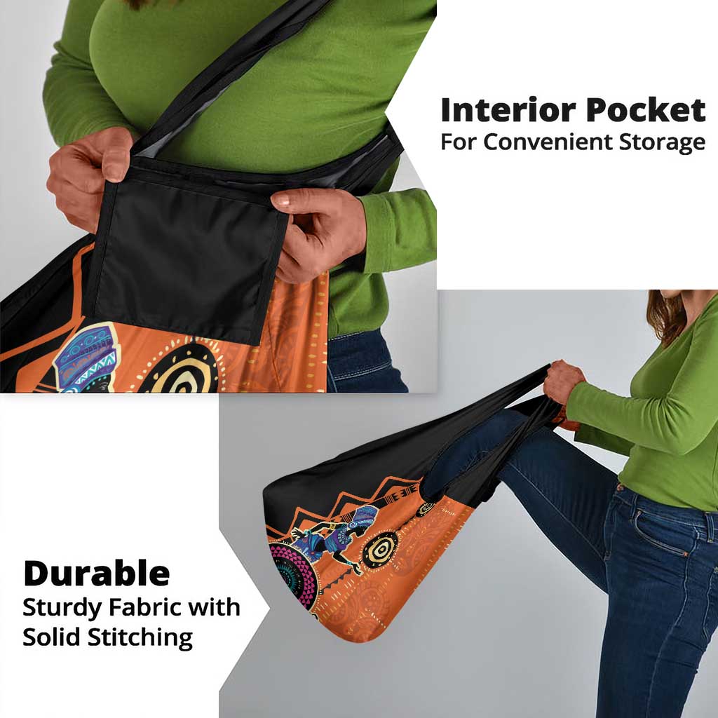 African Woman In Ethnic Dress Grocery Bag Ethnic Geometric Patterns