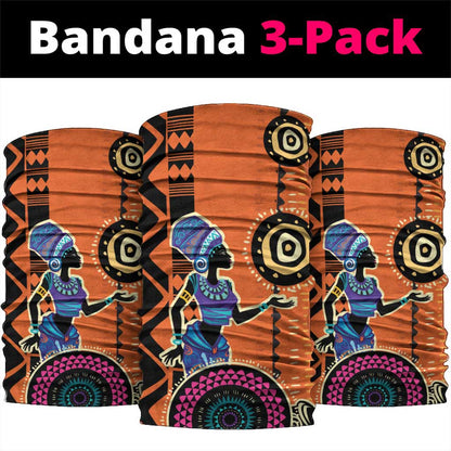 African Woman In Ethnic Dress Neck Gaiter Ethnic Geometric Patterns LT18