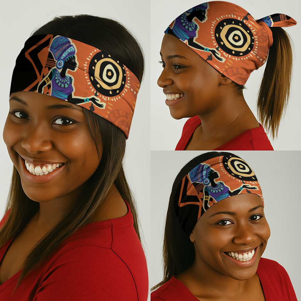 African Woman In Ethnic Dress Neck Gaiter Ethnic Geometric Patterns LT18