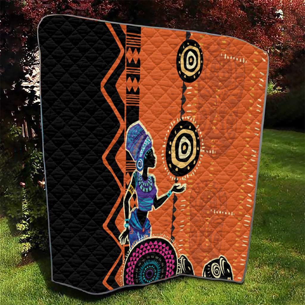 African Woman In Ethnic Dress Quilt Ethnic Geometric Patterns