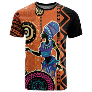 African Woman In Ethnic Dress T shirt Ethnic Geometric Patterns