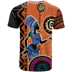 African Woman In Ethnic Dress T shirt Ethnic Geometric Patterns