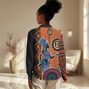 African Woman In Ethnic Dress Women Casual Shirt Ethnic Geometric Patterns LT18