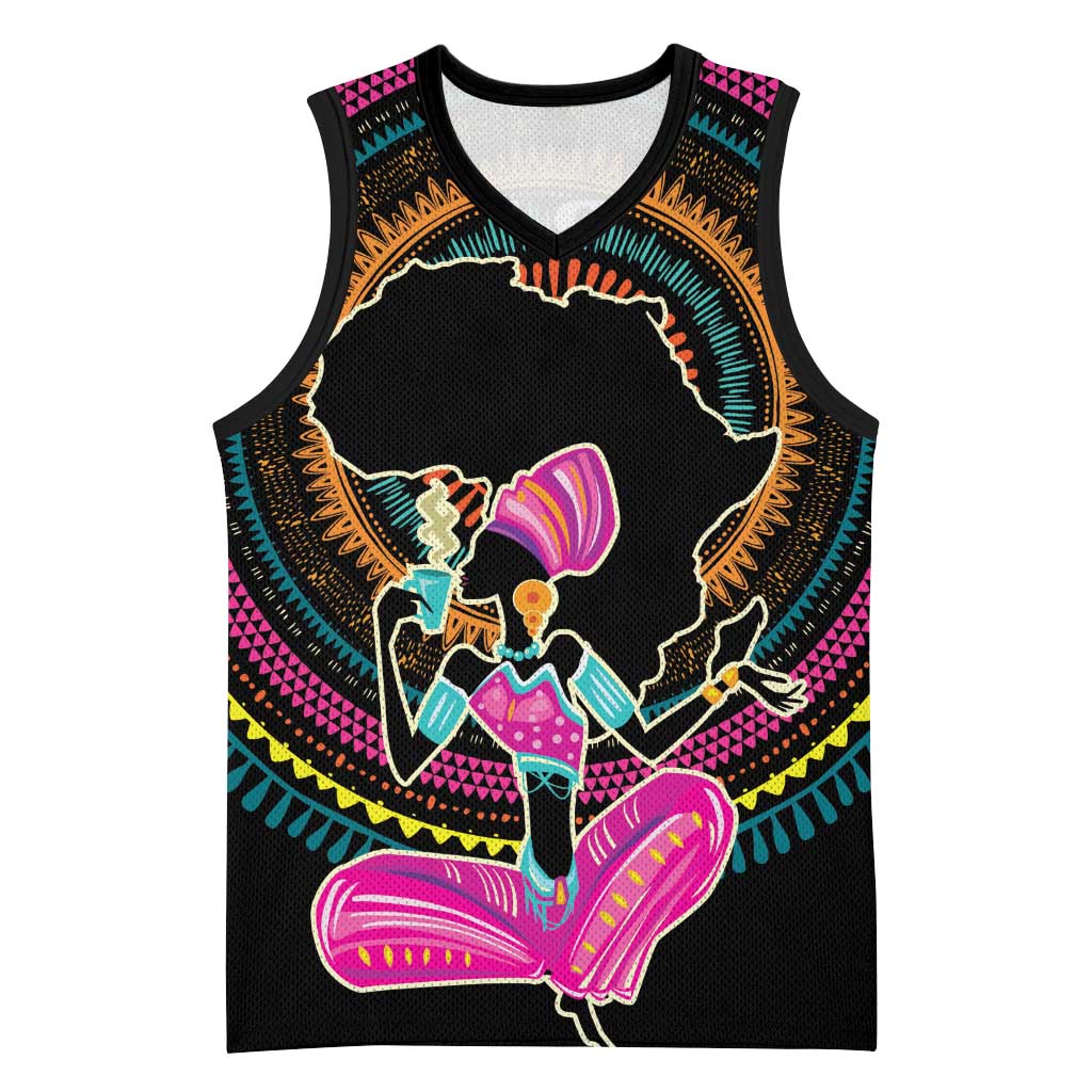 Personalized Africa Basketball Jersey Beautiful Black Woman - African Pride