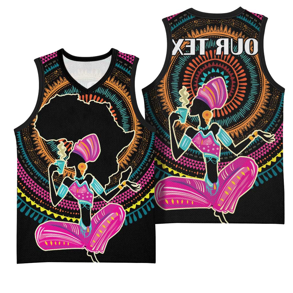 Personalized Africa Basketball Jersey Beautiful Black Woman - African Pride