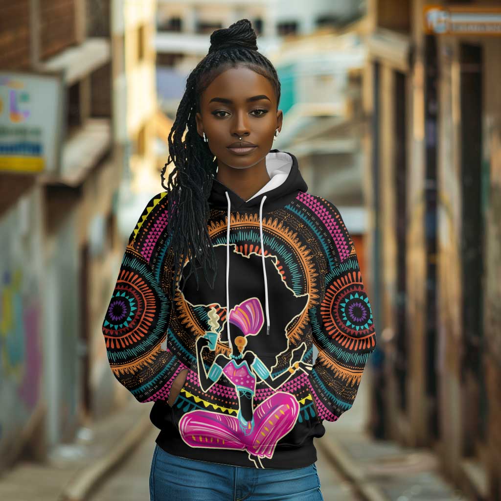 Personalized Africa Hoodie Beautiful Black Woman