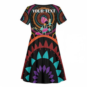 Personalized Africa Kid Short Sleeve Dress Beautiful Black Woman