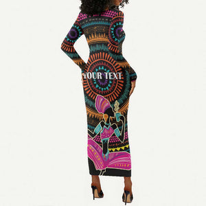 Personalized Africa Long Sleeve Bodycon Dress Beautiful Black Woman LT18