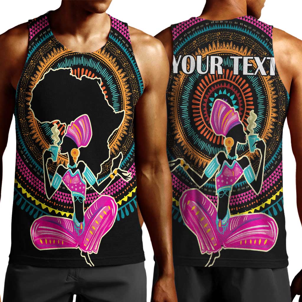 Personalized Africa Men Tank Top Beautiful Black Woman