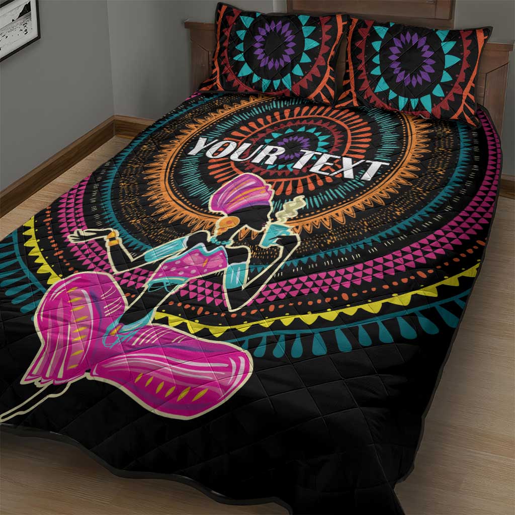 Personalized Africa Quilt Bed Set Beautiful Black Woman