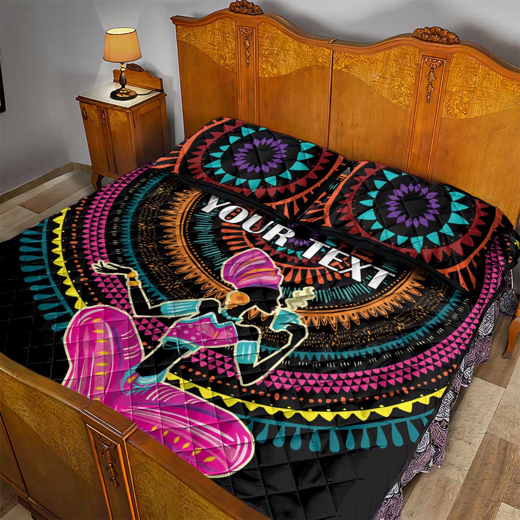 Personalized Africa Quilt Bed Set Beautiful Black Woman
