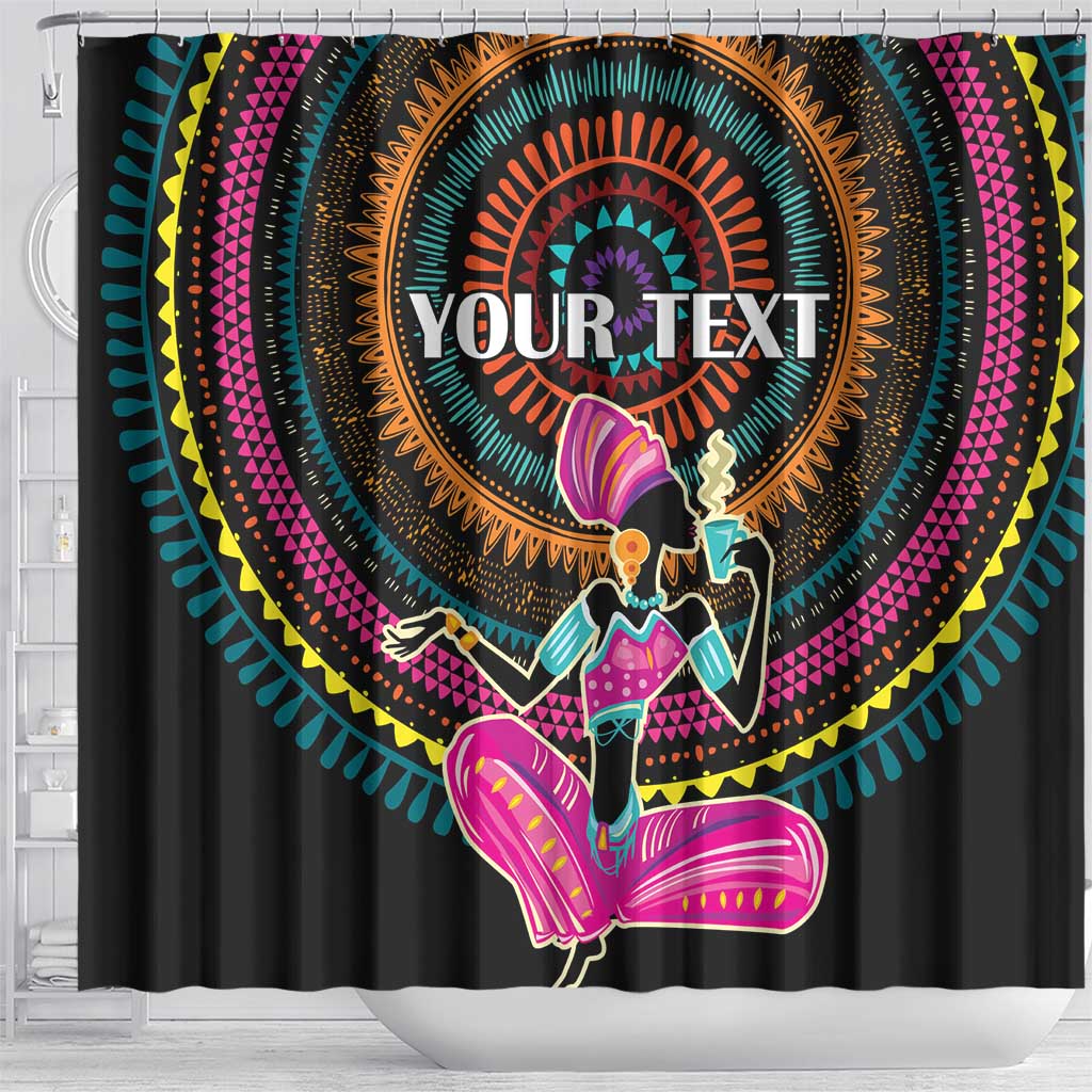 Personalized Africa Shower Curtain Beautiful Black Woman