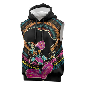 Personalized Africa Sleeveless Hoodie Beautiful Black Woman - African Pride