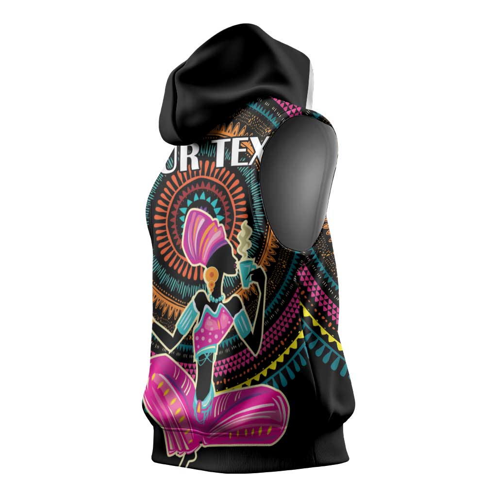 Personalized Africa Sleeveless Hoodie Beautiful Black Woman - African Pride