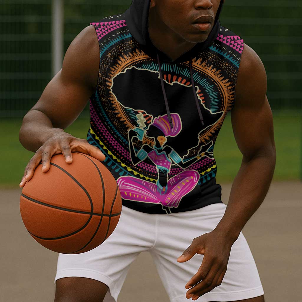 Personalized Africa Sleeveless Hoodie Beautiful Black Woman - African Pride