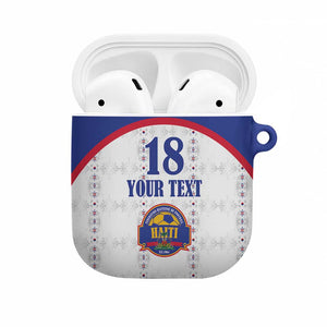 Custom Afro-Haitians Football Pride AirPods Case Les Grenadiers Veve Vodou White Version