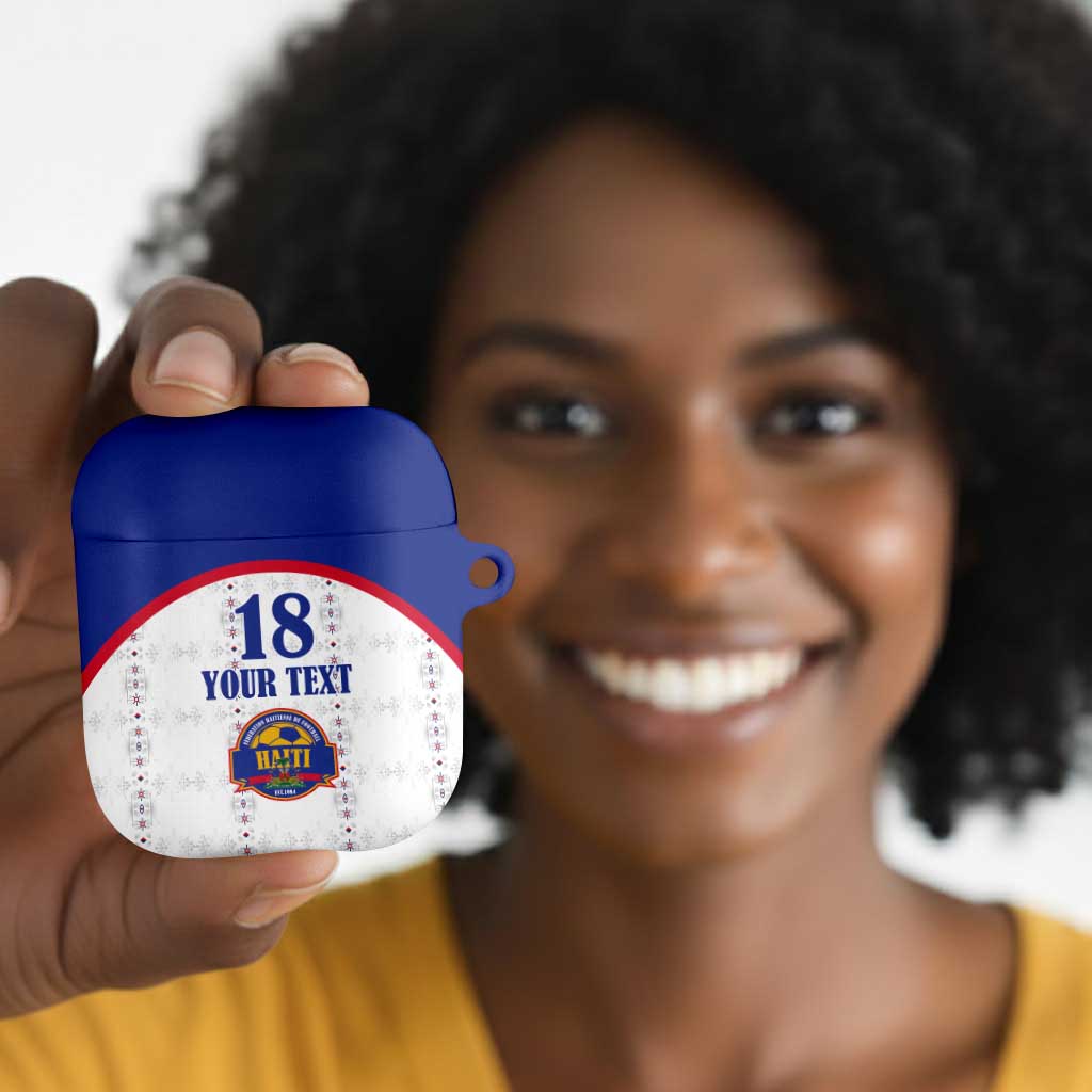 Custom Afro-Haitians Football Pride AirPods Case Les Grenadiers Veve Vodou White Version