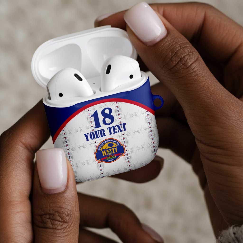 Custom Afro-Haitians Football Pride AirPods Case Les Grenadiers Veve Vodou White Version