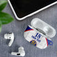 Custom Afro-Haitians Football Pride AirPods Case Les Grenadiers Veve Vodou White Version