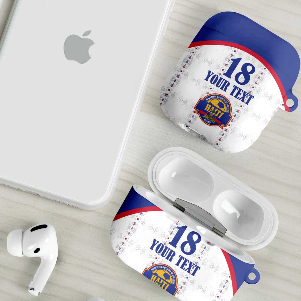 Custom Afro-Haitians Football Pride AirPods Case Les Grenadiers Veve Vodou White Version
