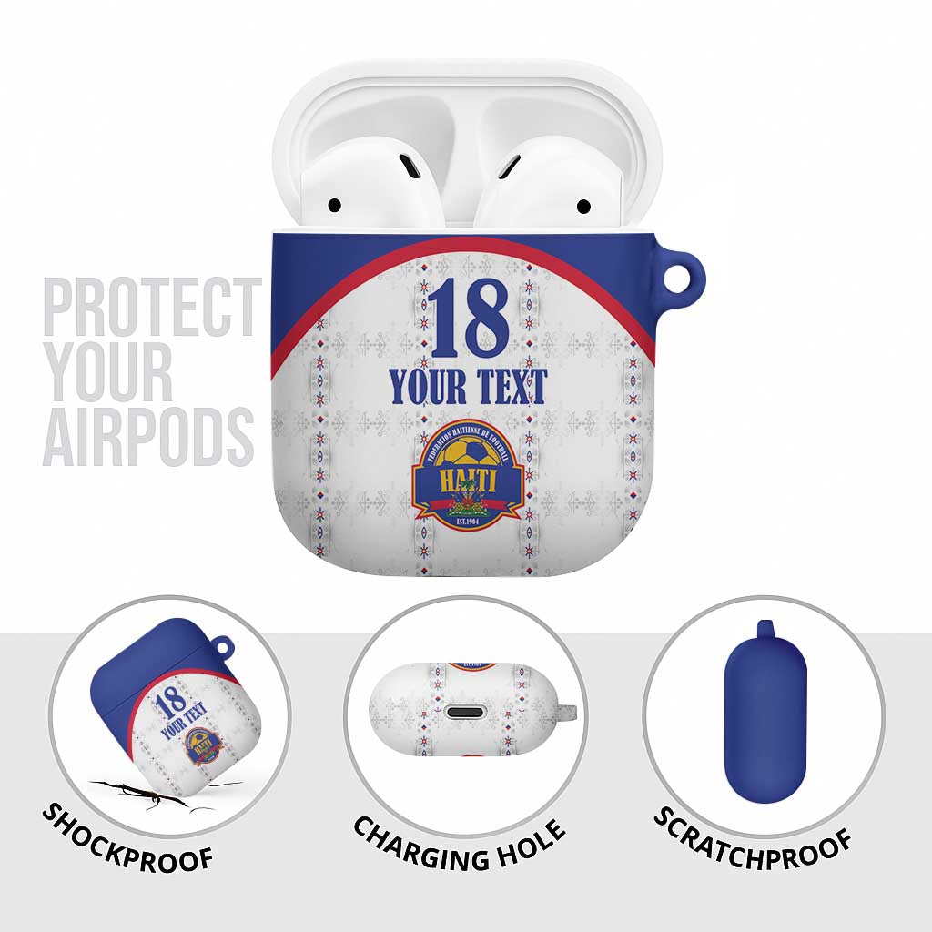 Custom Afro-Haitians Football Pride AirPods Case Les Grenadiers Veve Vodou White Version
