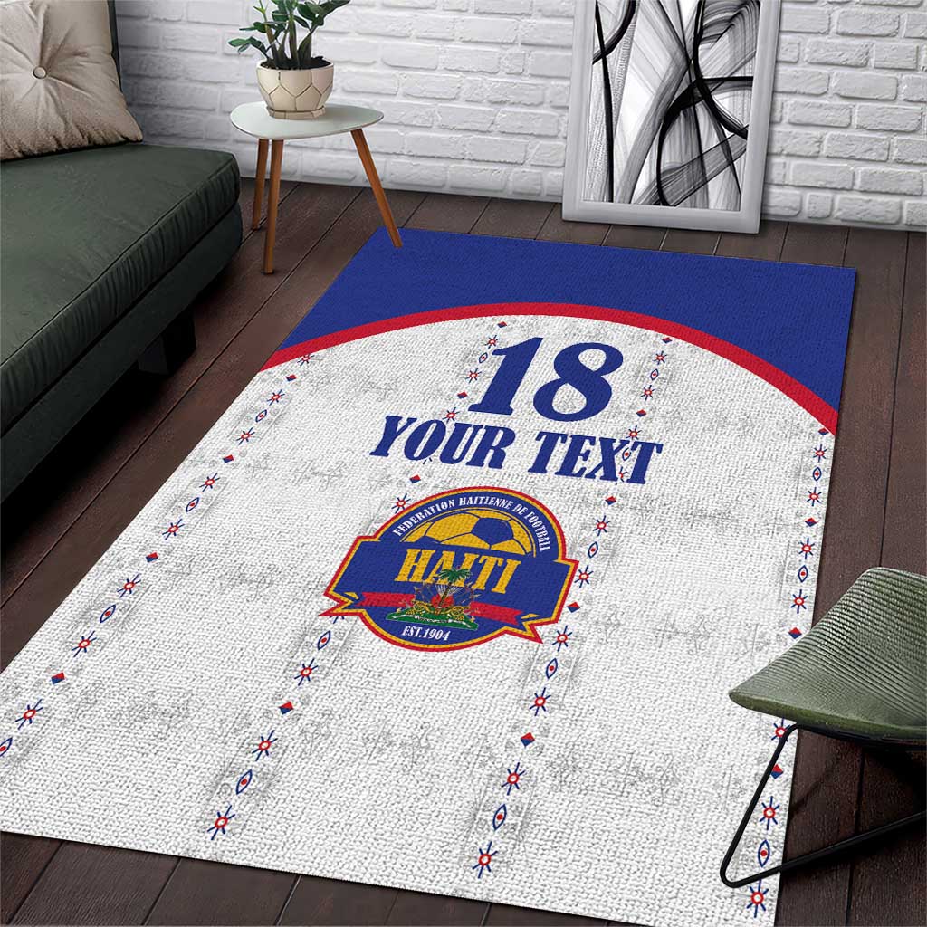 Custom Afro-Haitians Football Pride Area Rug Les Grenadiers Veve Vodou White Version - African Pride