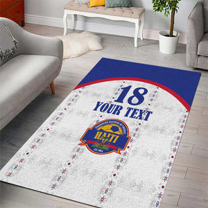 Custom Afro-Haitians Football Pride Area Rug Les Grenadiers Veve Vodou White Version - African Pride