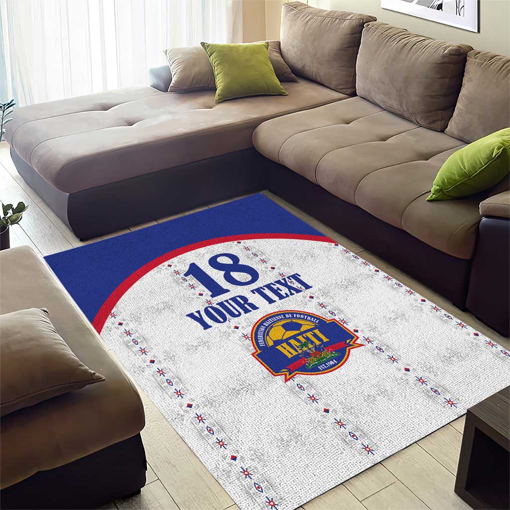 Custom Afro-Haitians Football Pride Area Rug Les Grenadiers Veve Vodou White Version - African Pride