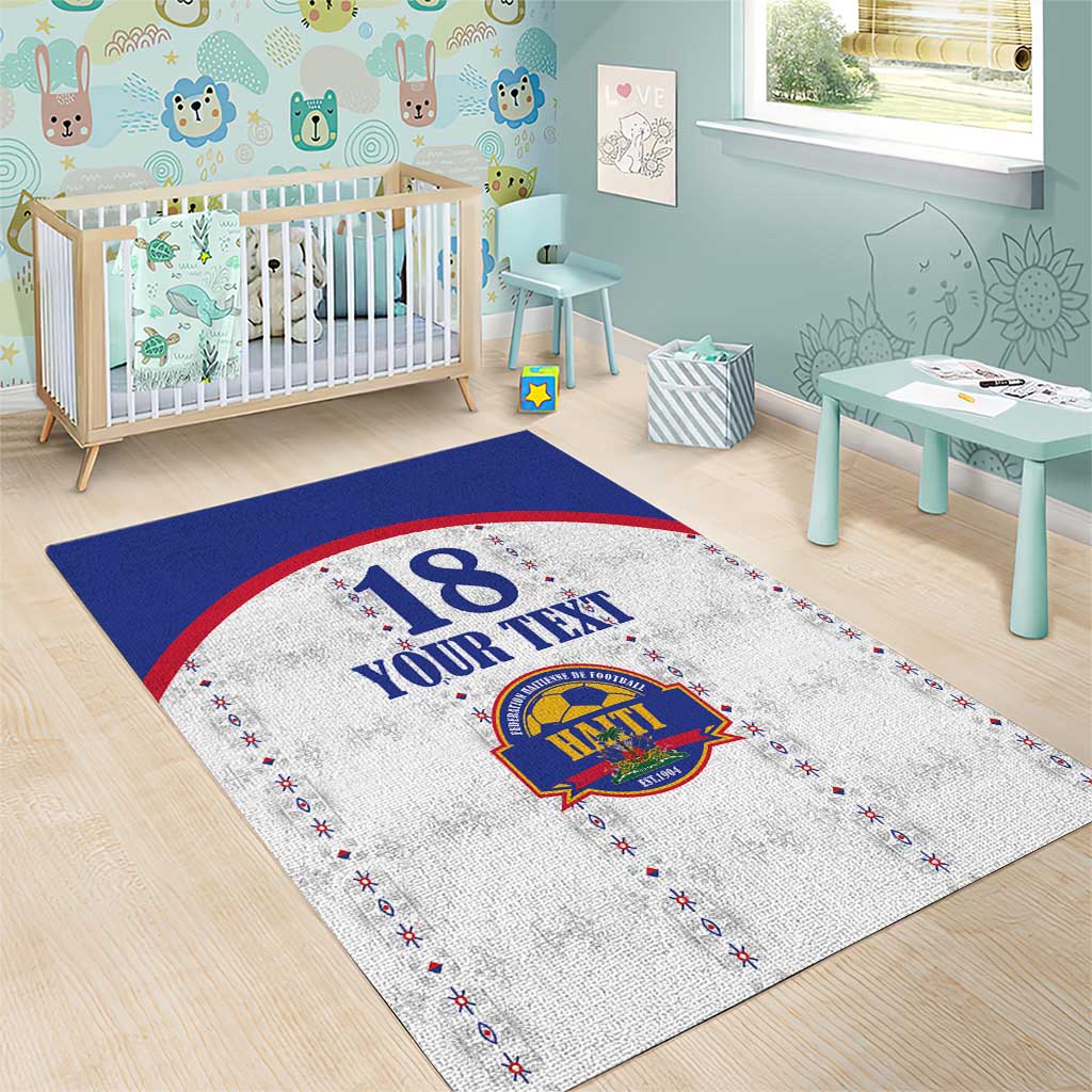 Custom Afro-Haitians Football Pride Area Rug Les Grenadiers Veve Vodou White Version - African Pride