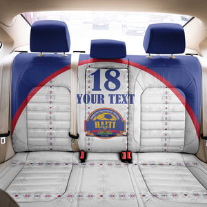 Custom Afro-Haitians Football Pride Back Car Seat Cover Les Grenadiers Veve Vodou White Version - African Pride