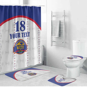 Custom Afro-Haitians Football Pride Bathroom Set Les Grenadiers Veve Vodou White Version
