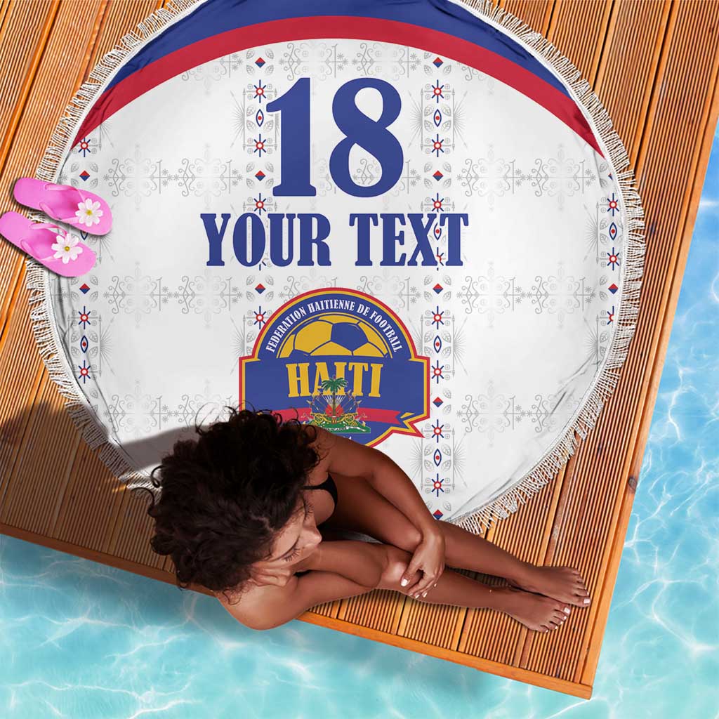 Custom Afro-Haitians Football Pride Beach Blanket Les Grenadiers Veve Vodou White Version - African Pride