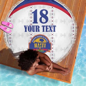 Custom Afro-Haitians Football Pride Beach Blanket Les Grenadiers Veve Vodou White Version - African Pride