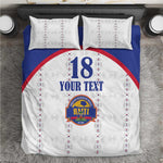 Custom Afro-Haitians Football Pride Bedding Set Les Grenadiers Veve Vodou White Version - African Pride
