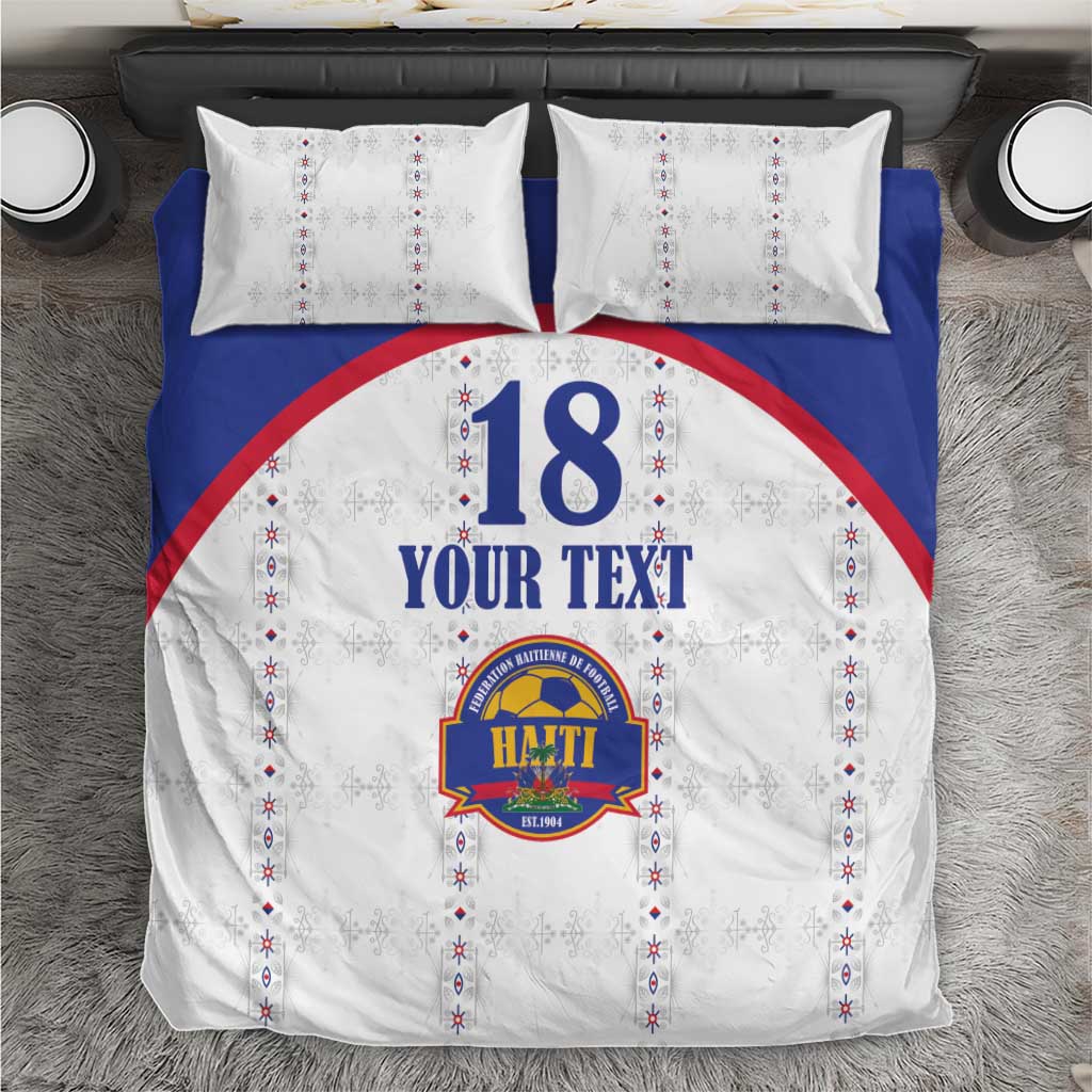 Custom Afro-Haitians Football Pride Bedding Set Les Grenadiers Veve Vodou White Version - African Pride