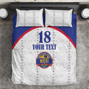 Custom Afro-Haitians Football Pride Bedding Set Les Grenadiers Veve Vodou White Version - African Pride