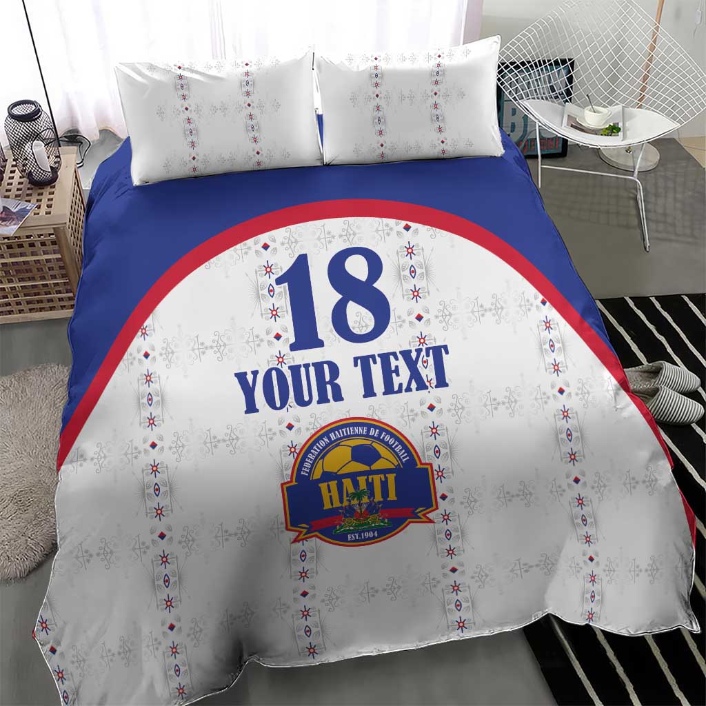 Custom Afro-Haitians Football Pride Bedding Set Les Grenadiers Veve Vodou White Version - African Pride